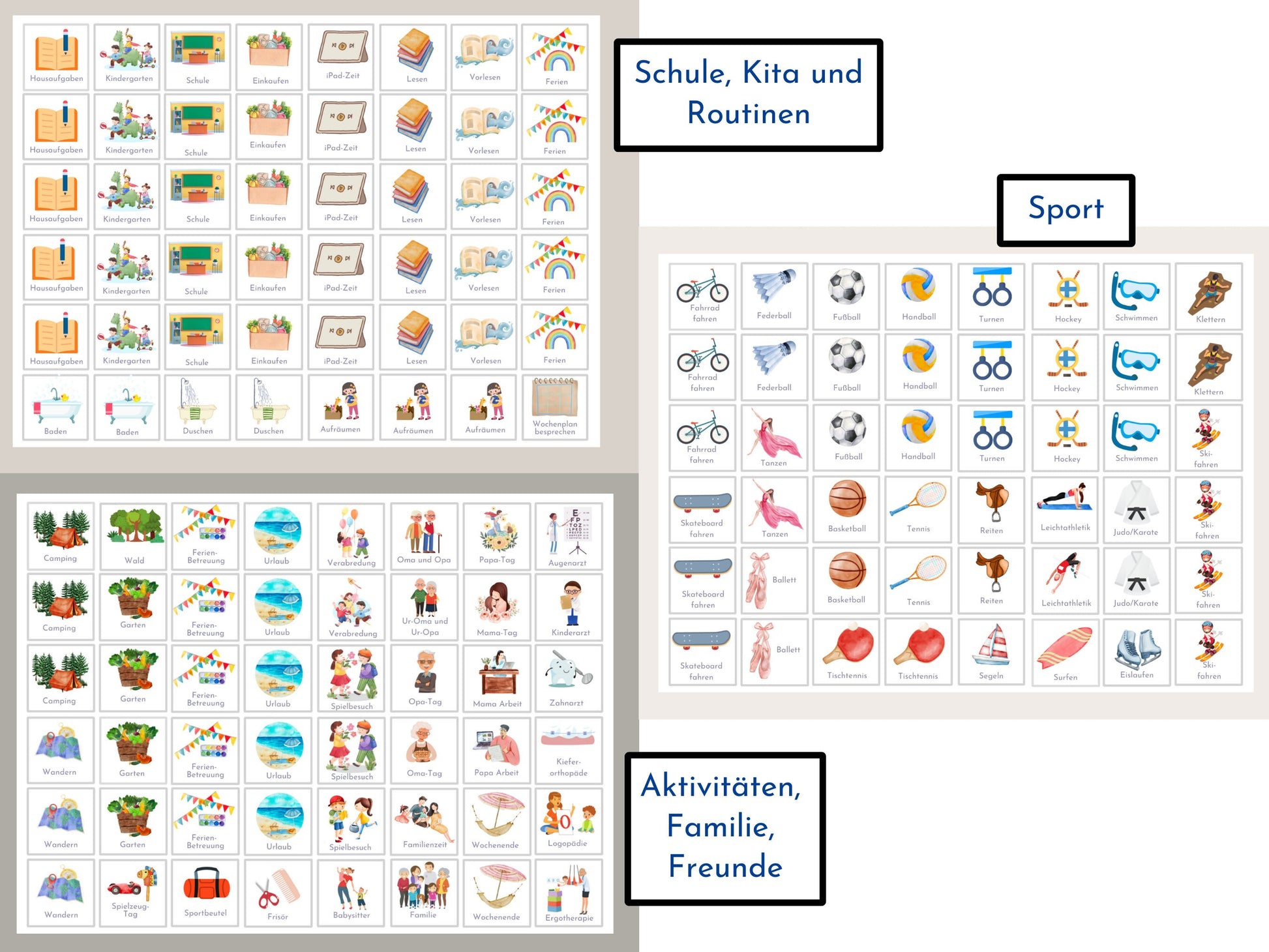 Wochenplan für Kinder mit 288 Routine Karten, personalisierbar, PDF Sofort-Download, Geburtstag Geschenk Canva Vorlage "Autos und Laster"