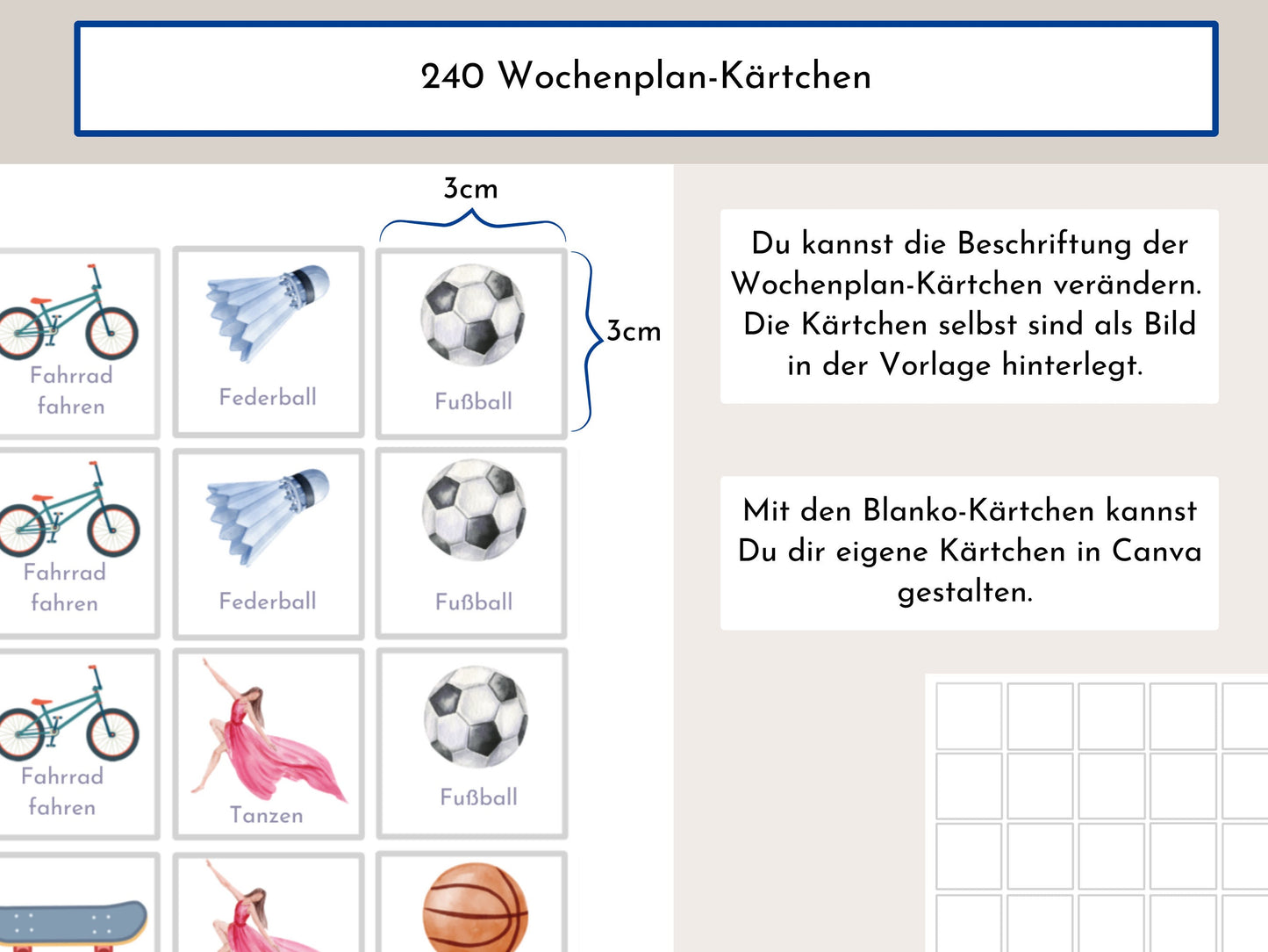 Personalisierter Wochenplan "Himmel und Erde" für Kinder und Jugendliche, 288 Routine Karten, Sofort-Download, Routineplan nach Montessori