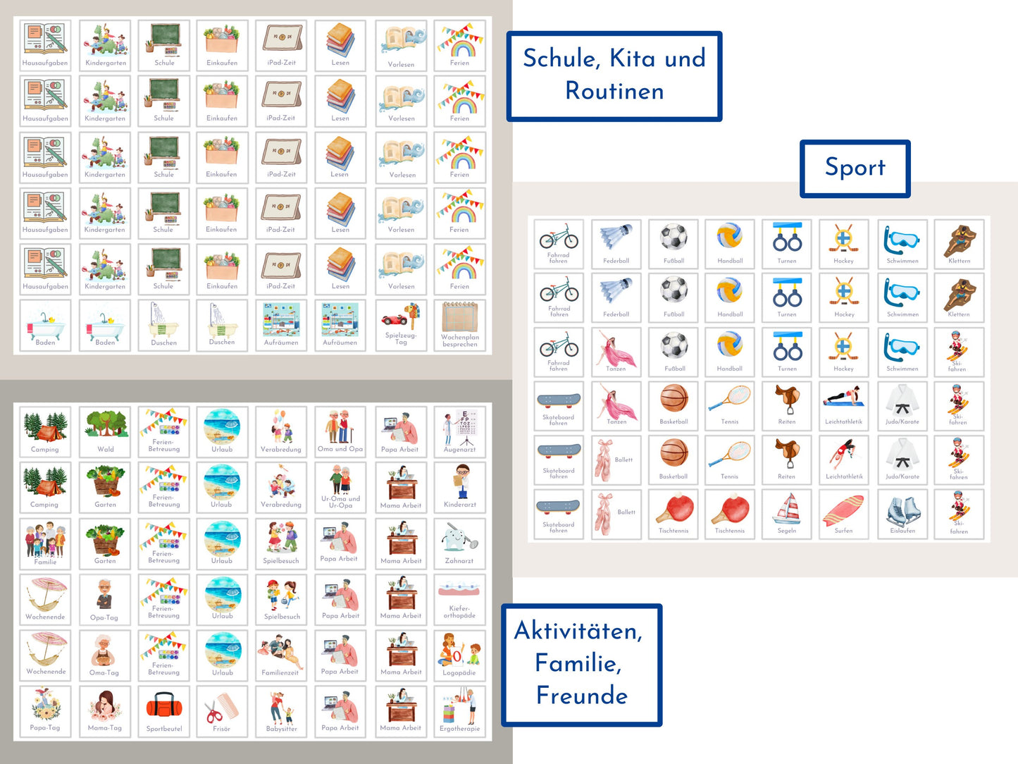 Personalisierter Wochenplan "Montessori" für Kinder und Jugendliche, 288 Routine Karten, PDF Sofort-Download, Routineplan nach Montessori