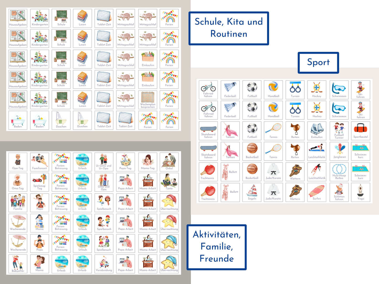 Wochenplan "Erdbeer und Haselnuss" für Kinder, 288 Routine Karten, Canva-Vorlage und PDF Sofort-Download, Routineplan nach Montessori