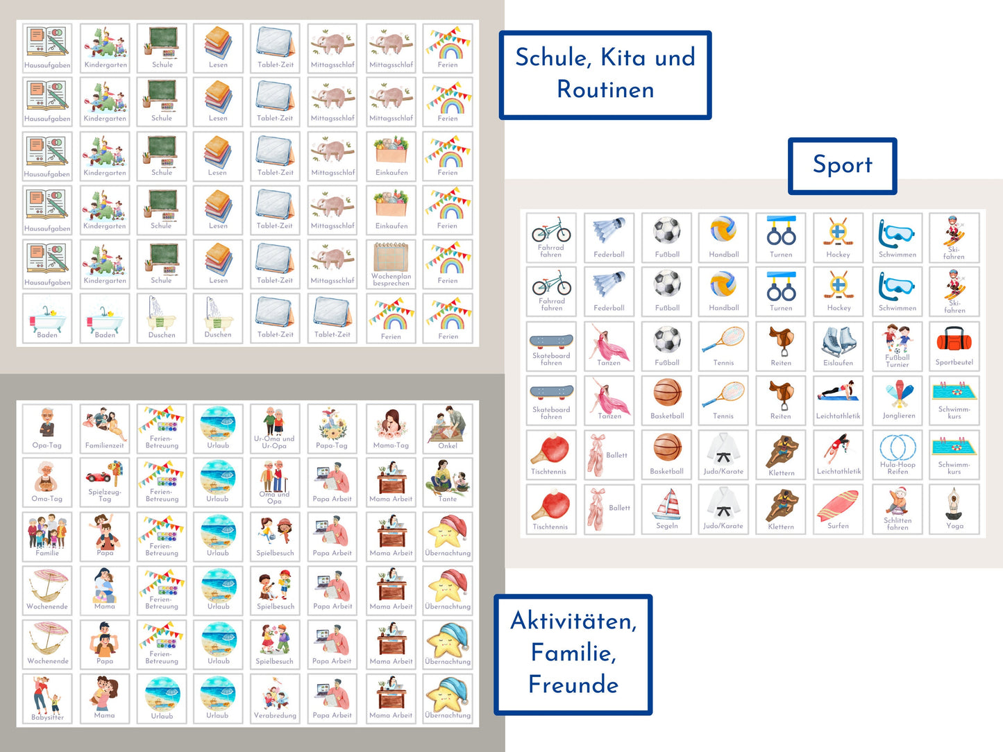 Wochenplan "Erdbeer und Haselnuss" für Kinder, 288 Routine Karten, Canva-Vorlage und PDF Sofort-Download, Routineplan nach Montessori