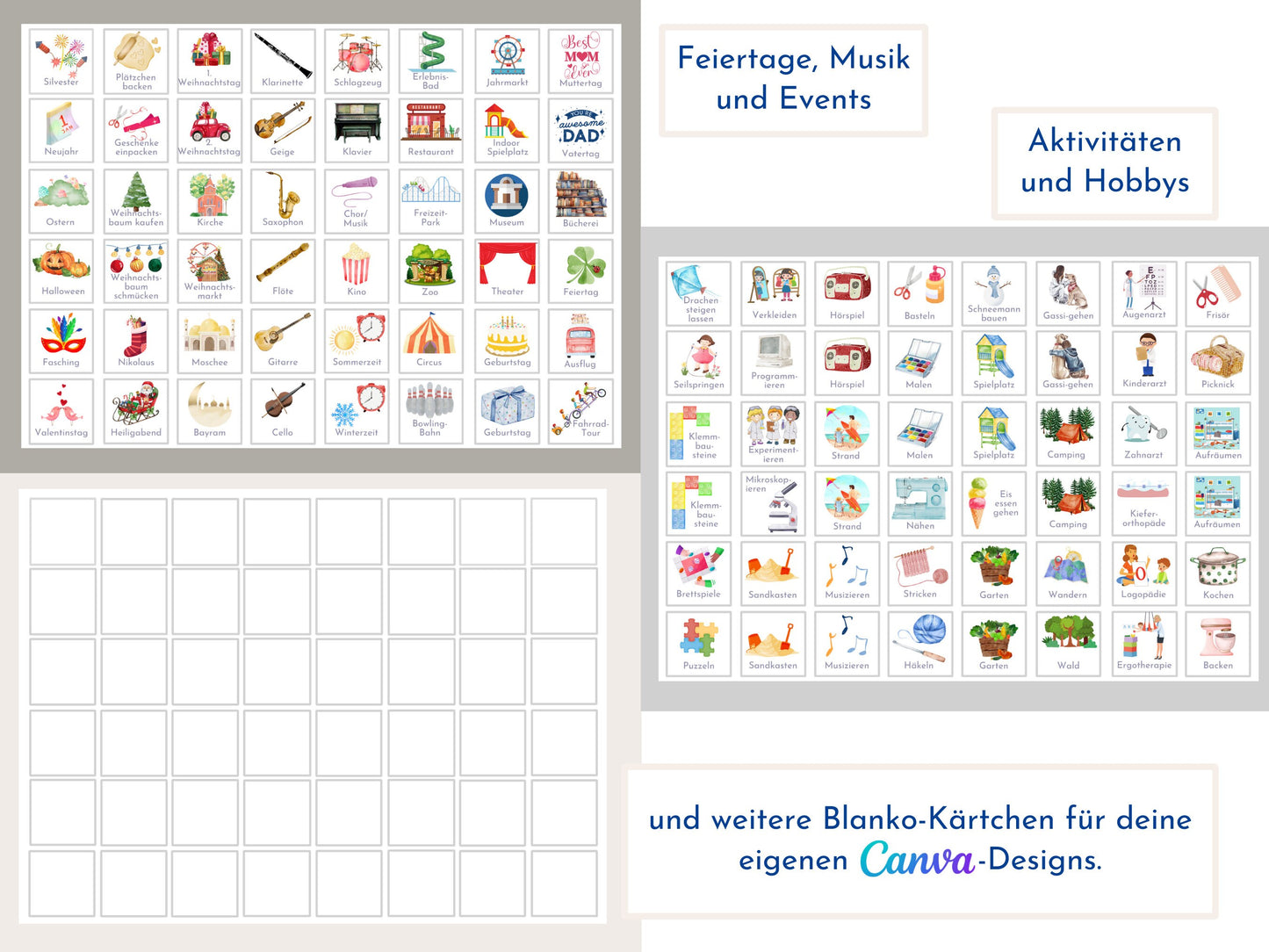 Wochenplan "Salbei und Haselnuss" für Kinder, 288 Routine Karten, Canva-Vorlage und PDF Sofort-Download, Routineplan nach Montessori