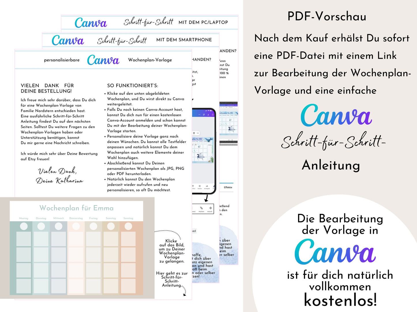 Wochenplan "Salbei und Haselnuss" für Kinder, 288 Routine Karten, Canva-Vorlage und PDF Sofort-Download, Routineplan nach Montessori