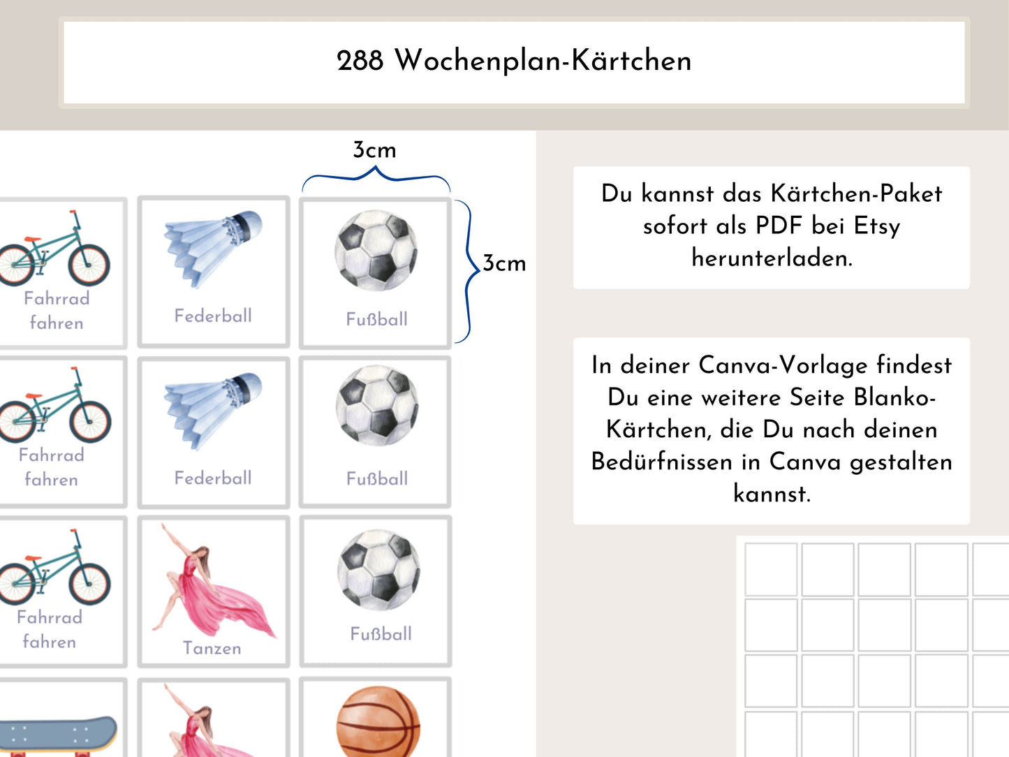 Wochenplan "Seaside" für Kinder, 288 Routine Karten, Canva-Vorlage und PDF Sofort-Download, Routineplan nach Montessori