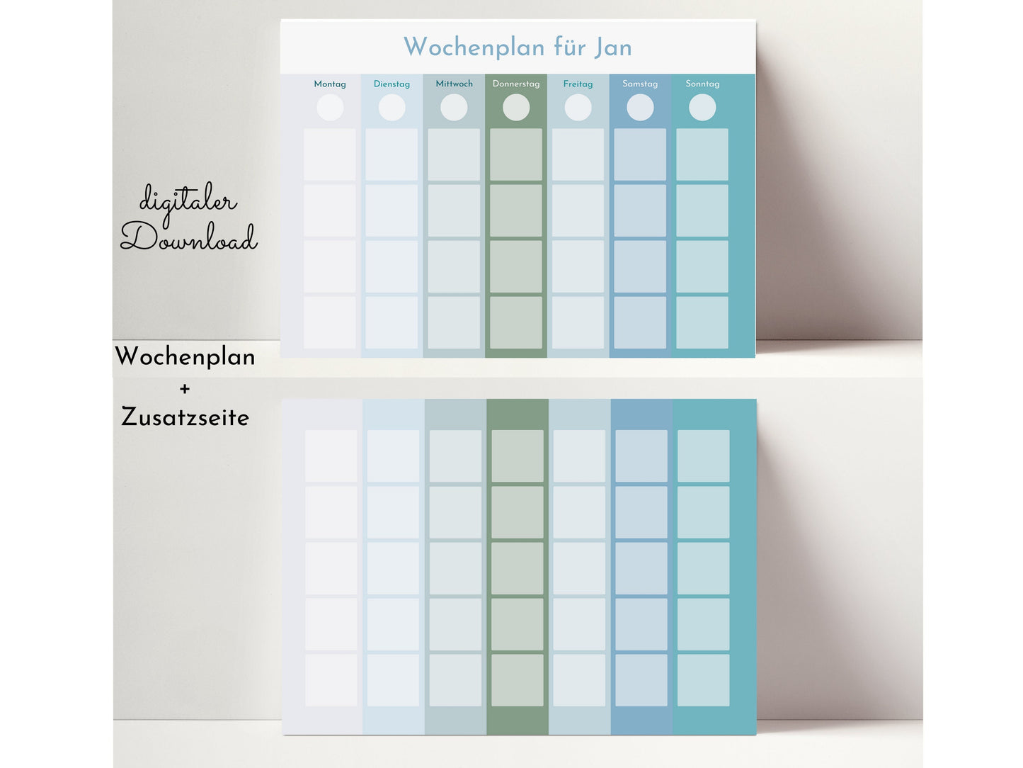 Wochenplan "Ozean" für Kinder, 288 Routine Karten, Canva-Vorlage und PDF Sofort-Download, Routineplan nach Montessori