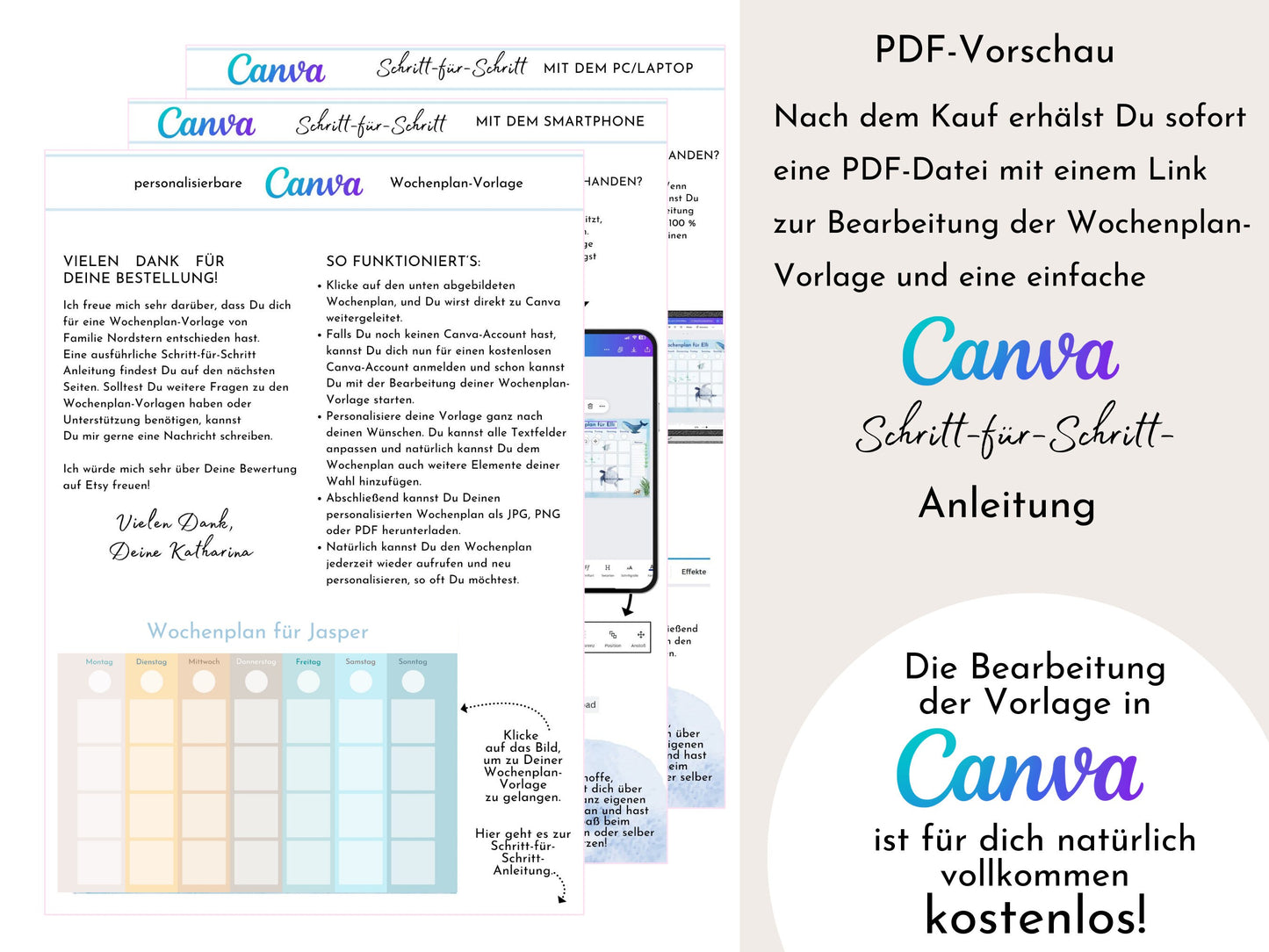 Wochenplan "Beach" für Kinder, 288 Routine Karten, Canva-Vorlage und PDF Sofort-Download, Routineplan nach Montessori
