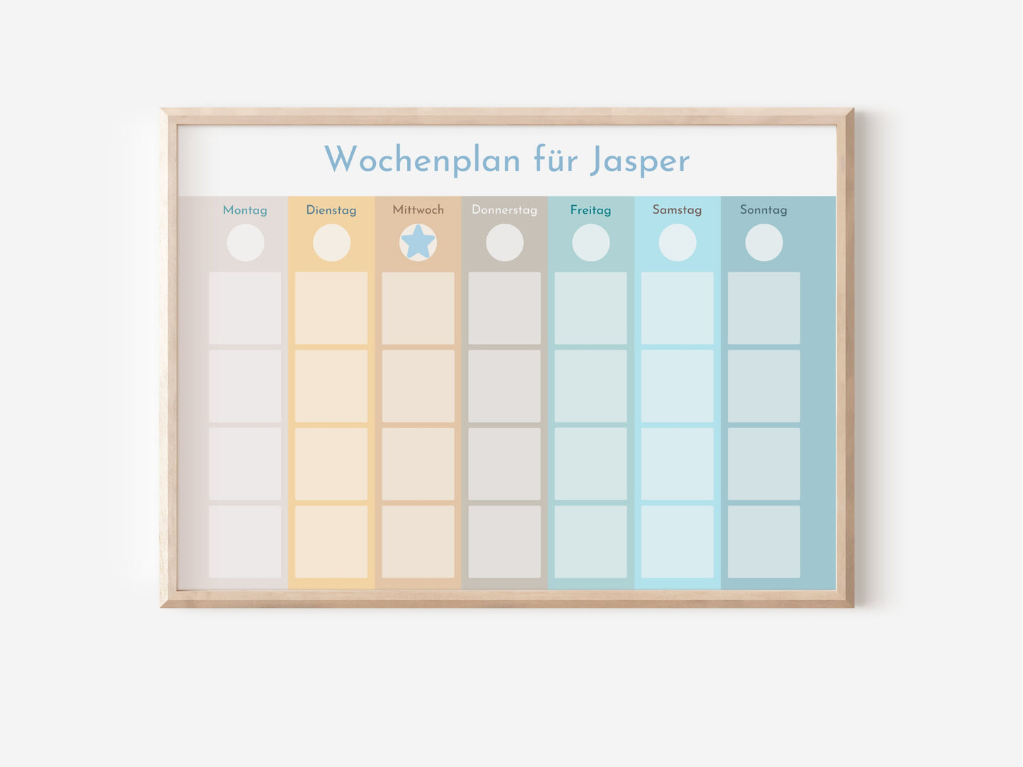 Wochenplan "Beach" für Kinder, 288 Routine Karten, Canva-Vorlage und PDF Sofort-Download, Routineplan nach Montessori