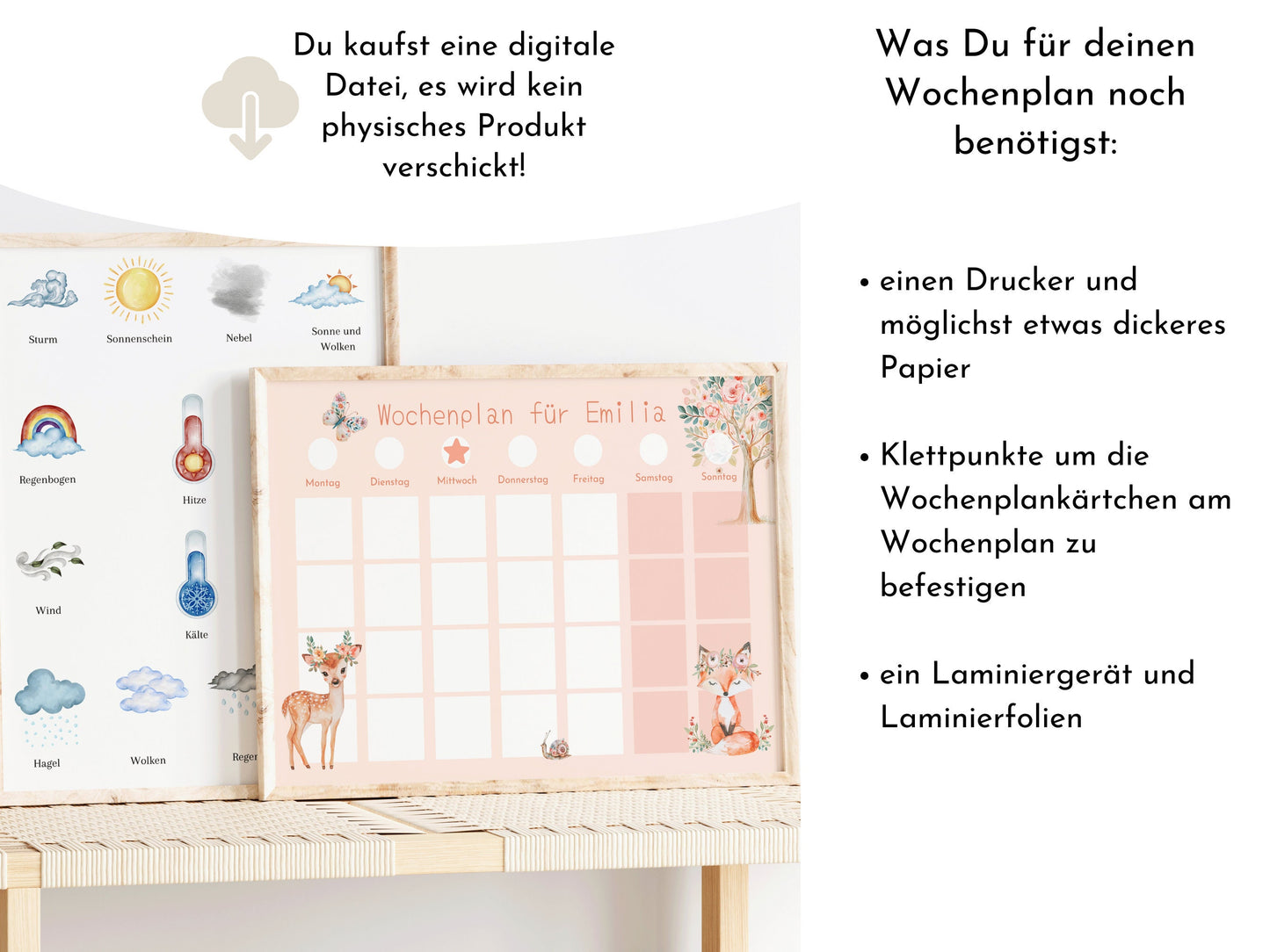 Wochenplan "Fantasie" für Kinder, 288 Routine Karten, Canva-Vorlage und PDF Sofort-Download, Routineplan nach Montessori