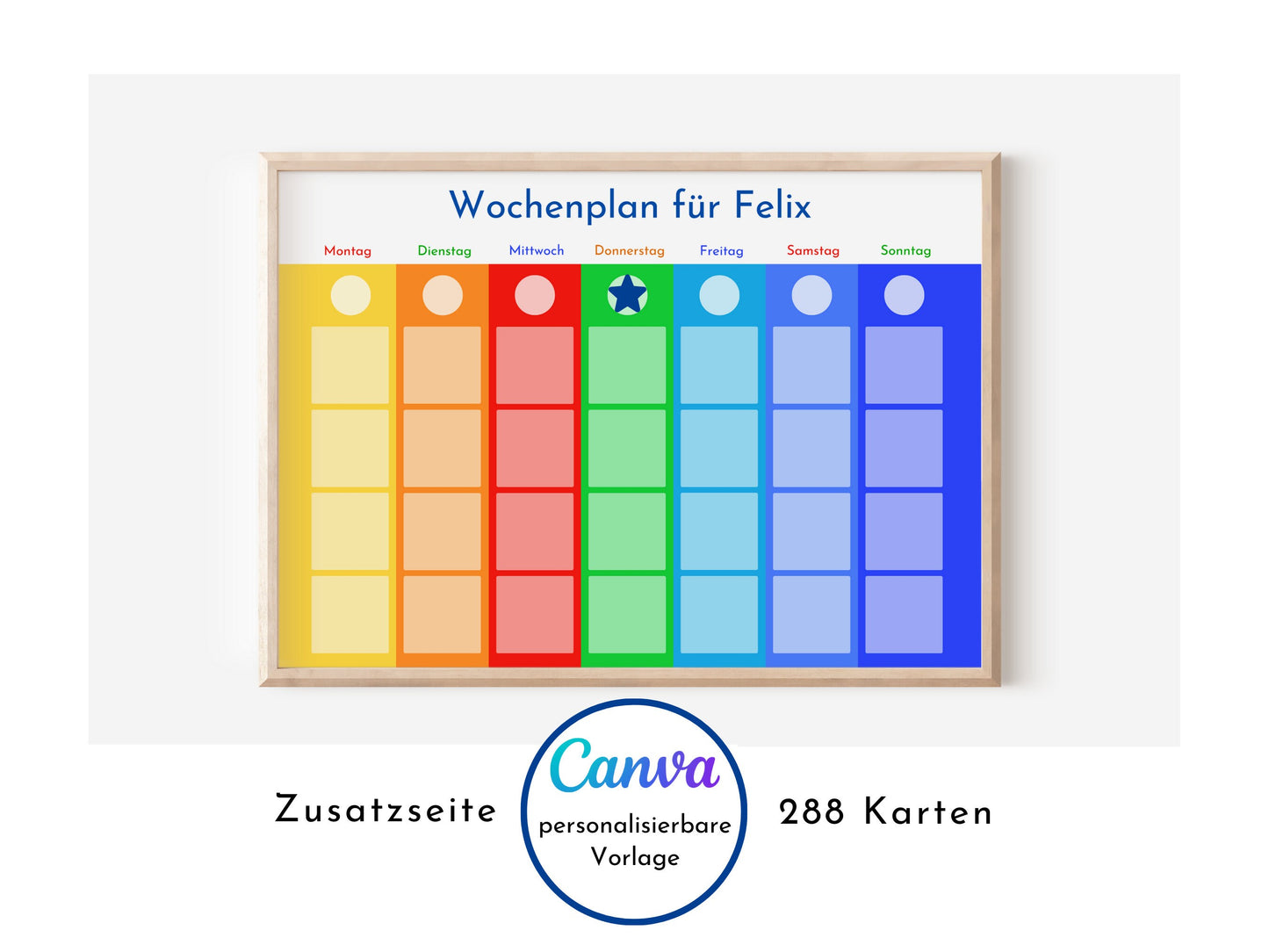 Personalisierter Wochenplan "Montessori" für Kinder und Jugendliche, 288 Routine Karten, PDF Sofort-Download, Routineplan nach Montessori