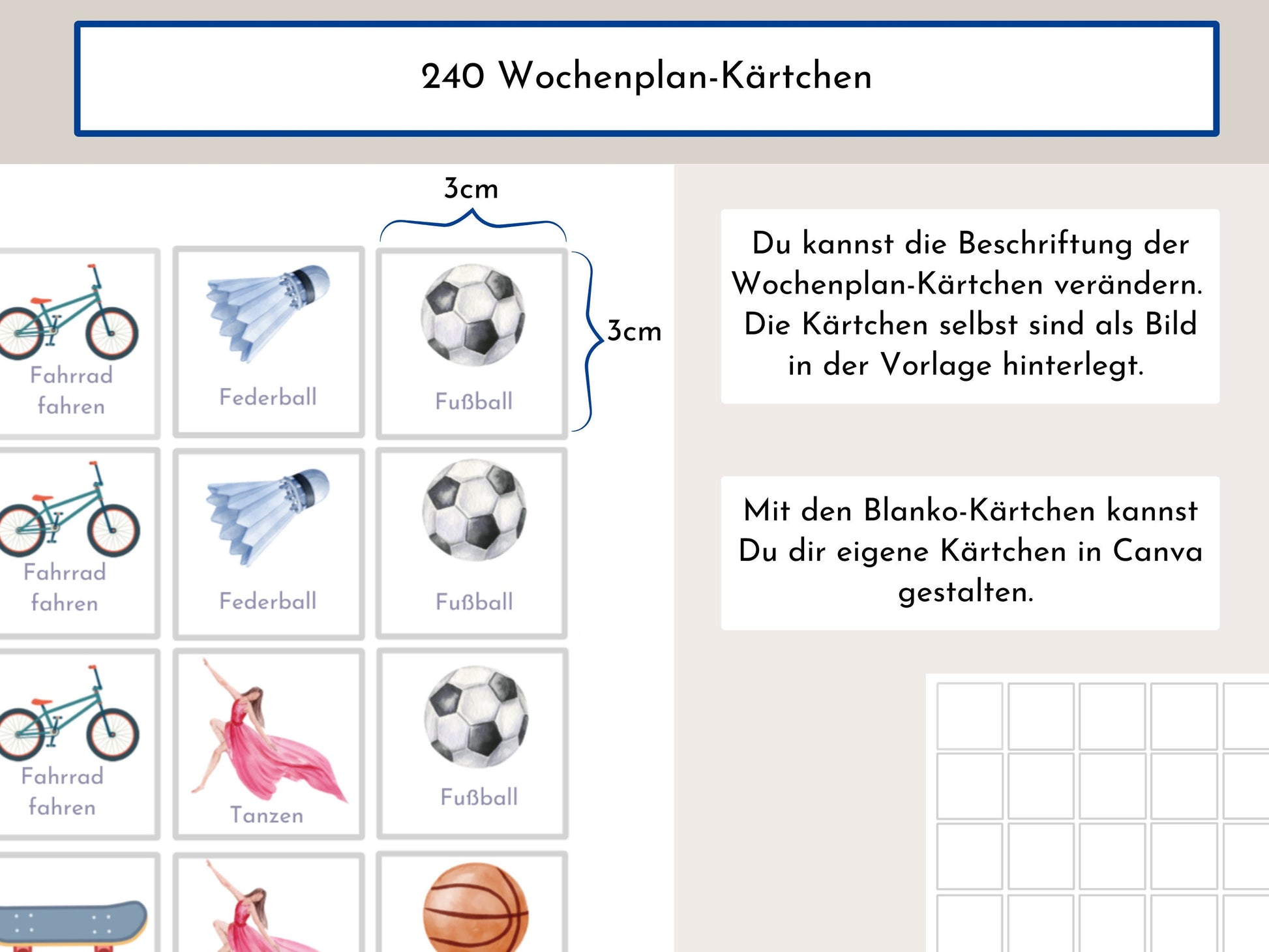 Personalisierter Wochenplan "Himmel und Erde" für Kinder und Jugendliche, 288 Routine Karten, Sofort-Download, Routineplan nach Montessori