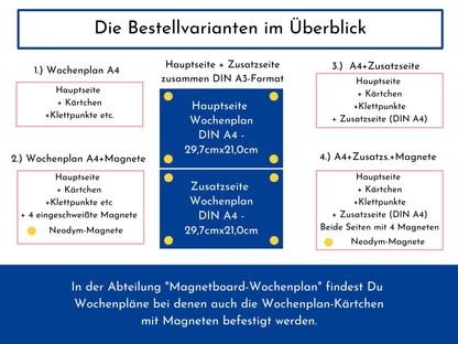 Wochenplan "Rosa Beige" mit 246 Routine Wochenkarten, personalisiert, Klett, laminiert, magnetisch, Routineplan für Kinder Kita und Schule