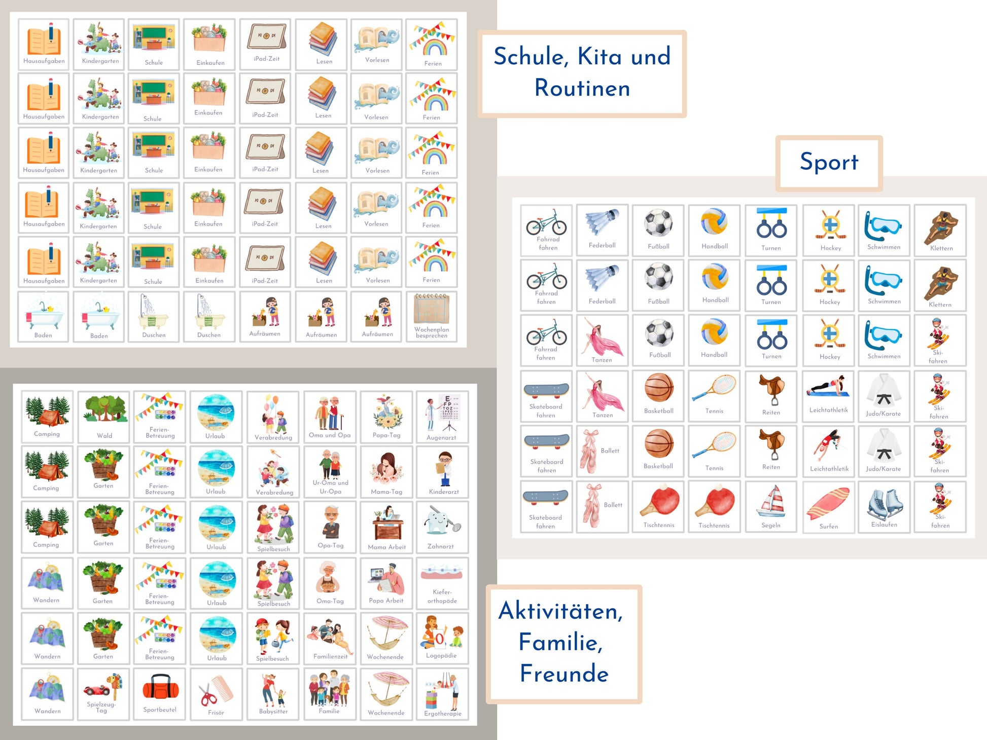 Wochenplan für Kinder, 288 Kärtchen, mit Name personalisierbar, Sofort-Download, Wochenplaner für Kinder, Geburtstag Geschenk "Boho"